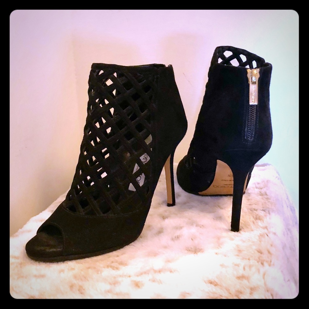 Jimmy Choo booties. Black suede. 35 1/2 (5 1/2 US)